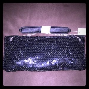 Shiny! Black Sequined evening bag (NWT)